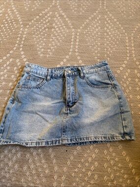 Classic Light Blue Denim Mini Skirt - Women